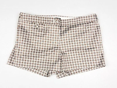 NUEVO CON ETIQUETAS J. Pantalones Cortos Crew Mahali Dot Jubilee - Marrón/Crema/Azul - Talla 10 Foto 1 de 4