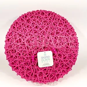 Sigrid Olsen Tovagliette 100% Carta 15” Rotondo Set di 8 Rosa Nuove - Foto 1 di 6