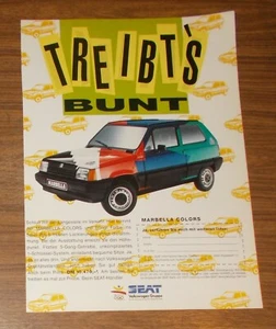 Seltene Werbung SEAT MARBELLA COLORS treibt's bunt 1992 - Picture 1 of 1