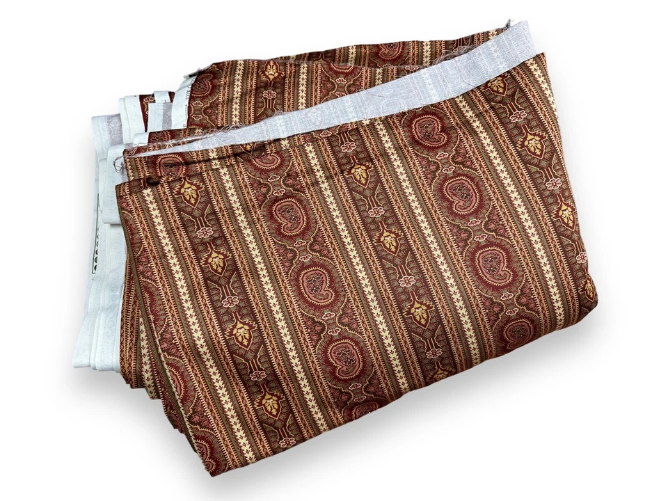 8+ jardas Waverly Sedrick tecido listrado quintal feito nos EUA ouro vermelho 55x320” - Imagem 1 de 4