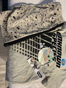 Boys Star Wars Shorts Set Yoda Mandalorian Sleepwear New Nwt Sz 6 - Picture 1 of 6
