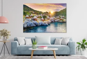 Cottage Si Chang Island Canvas Unframed & Limited Edition Paint Touch-up - Picture 1 of 2