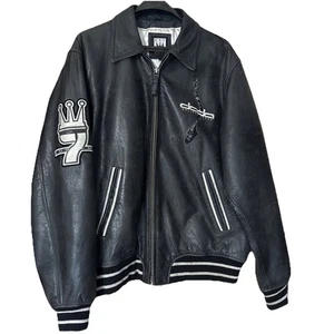 RARA giacca pelle nera argentata uomo DAMANI DADA BALLER SUPREME vintage anni '90 XL - Foto 1 di 24