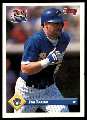 1993 Donruss Jim Tatum Rookie Milwaukee Brewers #341 - Image 1 of 2