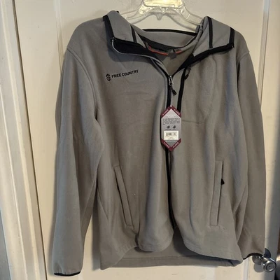 Free Country Microtech Fleece Jacket Men XL Gray Full Zip NEW - Image 1 of 4