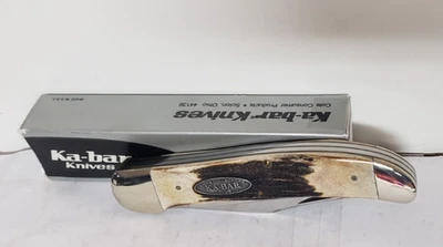 1995 KA-BAR нож коллекционный клуб 2 лезвия складной карманный нож CK95 1538 олень - Изображение 1 из 4