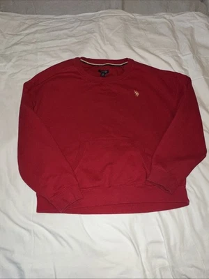 Polo de colección EE. UU. ASSN.  Camiseta para mujer XL manga larga cuello en V roja 100 % algodón nueva con etiquetas Foto 1 de 4