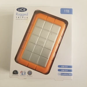 New & Sealed Lacie Rugged Triple 1Tb Drive USB & Firewire - Picture 1 of 6