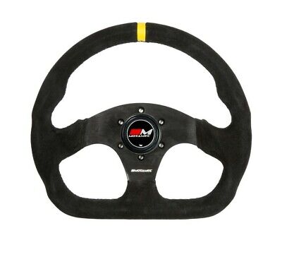 Motamec Formula Race Steering Wheel D Shape 320mm | Black Suede Black Spoke • 66.25€