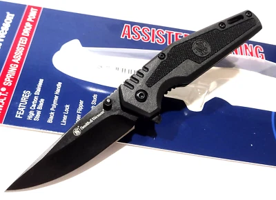 Smith & Wesson Black S.W.A.T. Spring Open Assisted Tactical Folding Pocket Knife