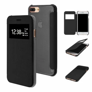 FOLIO HÜLLE MIT KLAPPE iPHONE 7 PLUS (5"5) FLIP COVER SCHWARZ ÖKO-LEDER (PU) - Bild 1 von 1