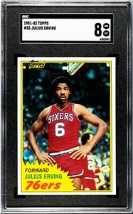 SGC 8 - 1981-82 Topps # 30 Julius Erving Philadelphia 76ers HOF - Picture 1 of 2