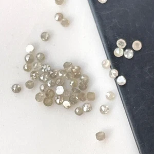 1,5 mm, 10 pezzi diamanti cabochon taglio rosa tondo bianco naturale in misch... - Picture 1 of 8