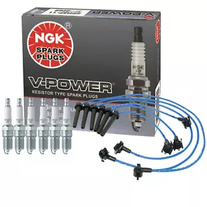 NGK Wire & 6 V-Power Spark Plugs Kit For Ford Contour Mercury Cougar 2.5 - Picture 1 of 1