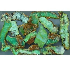 54087.0 - Australian Sliced Chrysoprase 3 to 5 mm thick, from 20 to 100 mm - Picture 1 of 4