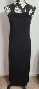 Theory Womens Open Back Strappy Long Lightweight Shift Dress Black Sz XS Petite - Picture 1 of 9