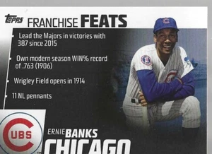 2019 Topps Franchise Feats Ernie Banks card # FF-6 Chicago Cubs - Picture 1 of 1