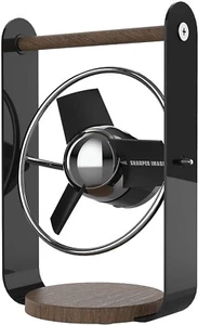 Sharper Image Soft Blade USB Desktop Fan Black 2 Speed Touch Control New In Box - Picture 1 of 6