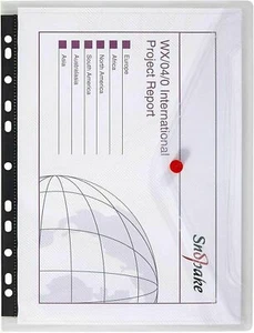 Snopake Polyfile A4 Clear Plastic Ring Binder Stud Wallet File - Pack 5 - Picture 1 of 5