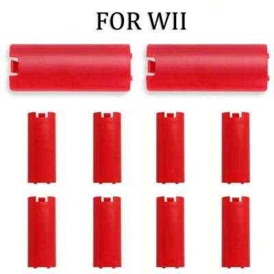 LOT 10 Replacement Battery Cover Shell Case Clip for Wii Remote Controller Red - Image 1 of 4