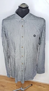 Henri lloyd fitted body grey cotton striped long sleeve shirt mens size Xl - Picture 1 of 8