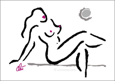 JACQUELINE DITT - Hot Girl New Moon A3 sign.ltd.Original Druck Grafik Akt Pin Up - Bild 1 von 2