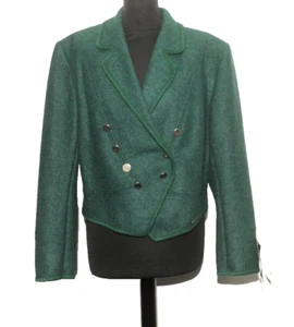 WOMEN NEW WITH TAG GIESSWEIN CROP AUSTRIAN CARDIGAN 40 EU 12 UK GREEN - Picture 1 of 13