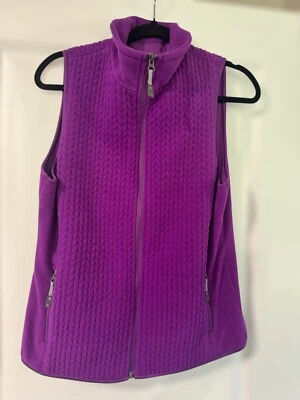 Tangerine Quilted Vest Women Medium Purple Lightweight Puffer Full Zip Pockets - Image 1 of 4