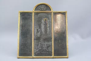 Souvenir de LOURDES en étain Texte en Espagnole début XX ème en très bon état. - Picture 1 of 2