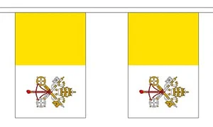 VATICAN CITY 9 METRE BUNTING 30 FLAGS flag ITALY ITALIAN ROMAN CATHOLIC - Foto 1 di 1