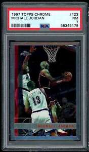 Michael Jordan Card 1997-98 Topps Chrome #123 PSA 7
