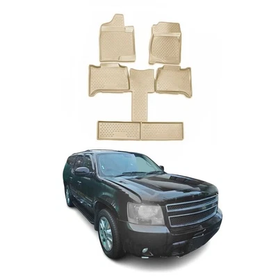 OMAC Floor Mats Liner for Chevrolet Suburban 2007-2014 Beige TPE All-Weather 6x - Изображение 1 из 4