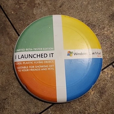 Vintage Microsoft Promo Frisbee Windows Live Limited Mail Beta Tester  Edition  - Image 1 of 4