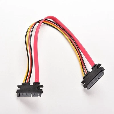 Extension Cable 7+15 Pin Serial SATA Data Power Combo Extend 12'' Male to Female - Image 1 of 4