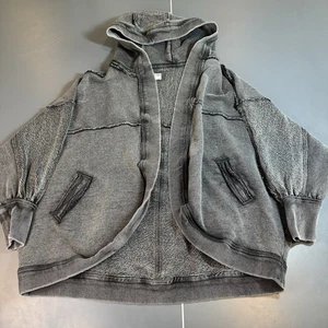 Free People We The Free Forever Yours Hooded Cardi Women’s XS Gray Slouchy - Picture 1 of 11