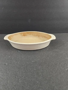 Plato de gratinado ovalado de vainilla para chef mimado 8x6x2" pequeño gres para panadero - Imagen 1 de 4