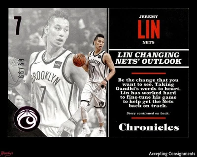 2017-18 Panini Chronicles Rosa #84 Jeremy Lin Nets 69/99 Foto 1 de 2