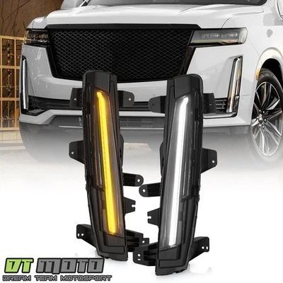 For 2021-2024 Cadillac Escalade LED DRL Daytime Running Lights Signal Fog Lamps - Image 1 of 4