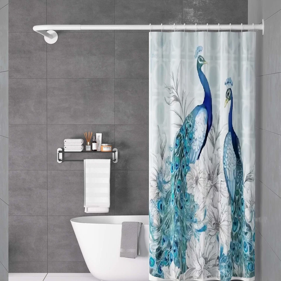 Adjustable Stainless Steel Corner Shower Curtain Rod - Image 1 of 4