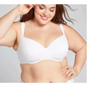 Cacique Lane Bryant 40D White Lightly Lined Balconette Bra Smooth - Picture 1 of 5