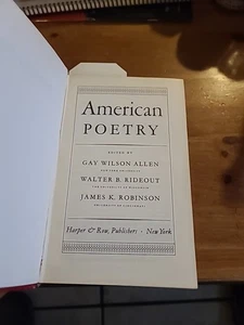 American Poetry by Gay Wilson Allen, Waleter B. Rideout & James K. Robinson 1965 - Bild 1 von 4