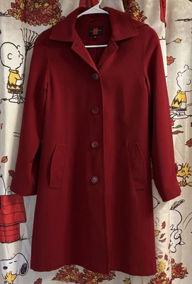 Jaqueta Gallery Petite feminina casaco vermelho tamanho PP forro removível.  - Imagem 1 de 3