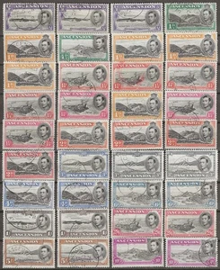 ASCENSION 1938/53 SG 38b/47b + Shades + Perfs USED - Picture 1 of 1