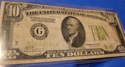 FR-2003G 1928-C $10 Chicago FRN Gold Clause **KEY NOTE** - Image 1 of 3