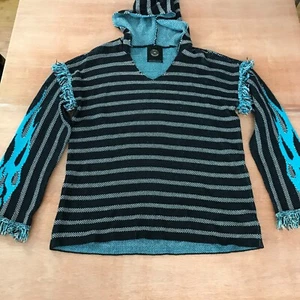 Urban Outfitters Sweater Women XS Blue Striped Hooded Long Sleeve Pullover - Picture 1 of 11