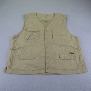 Vintage Royal Robbins Vest Mens XL Khaki Beige Tan Snap Up Fishing Camping ^ - Picture 1 of 12