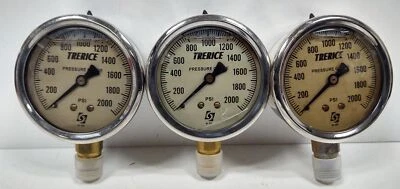 Trerice 52-2217 0-2000 psi Oil Filled Air Pressure Gauges - Image 1 of 4