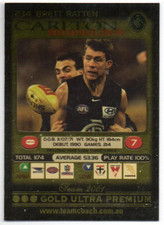 2001 AFL TEAMCOACH GOLD ULTRA PREMIUM CARD - 234 Brett RATTEN (CARLTON)