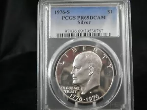 1976-S Silver Eisenhower Dollar PCGS PR69DCAM - Picture 1 of 3