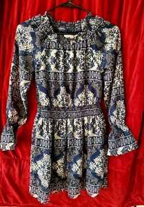 Children's Place Dress Blue White Cream SIZE L 10-12 - Picture 1 of 2